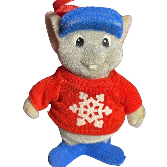 Vintage Disney the Rescuers Down‎ Under Bernard Mouse Gray Flocked Ornament - Picture 1 of 10